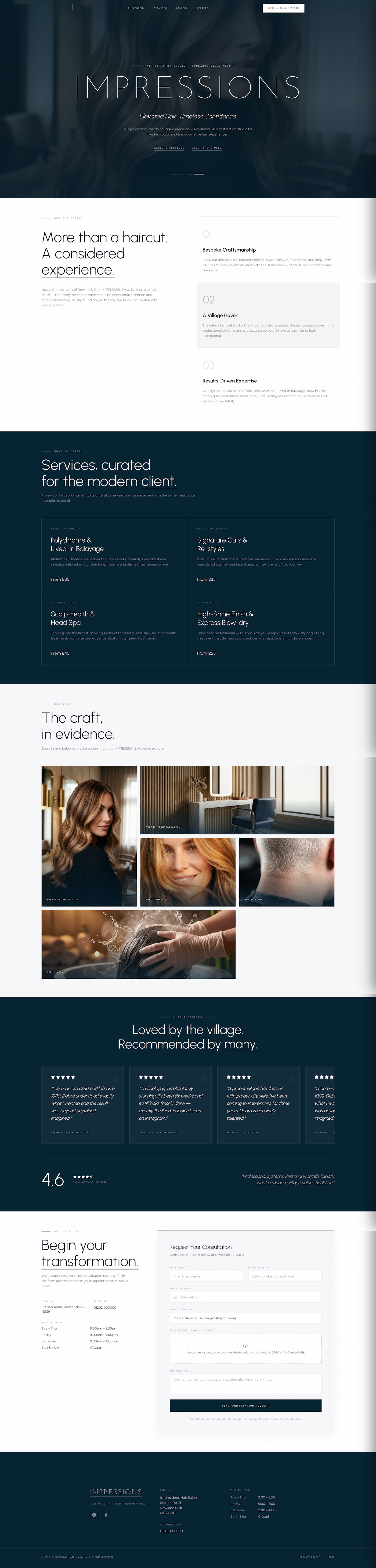 Impressions salon website