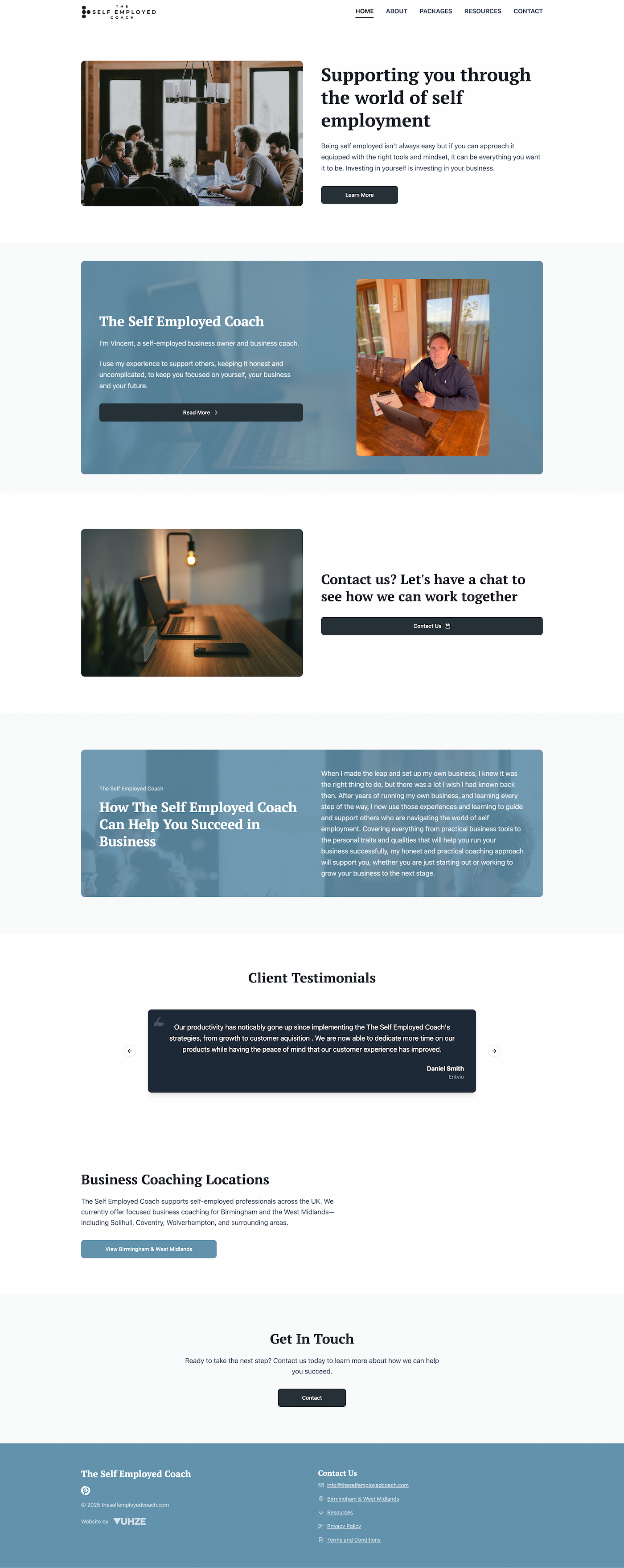 Self Employed Coach website